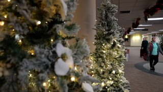 Christmas tree at Capital Region International Airport in Lansing