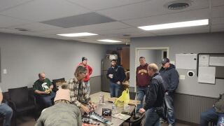 St. Johns Fire Department wrapping gifts after fire